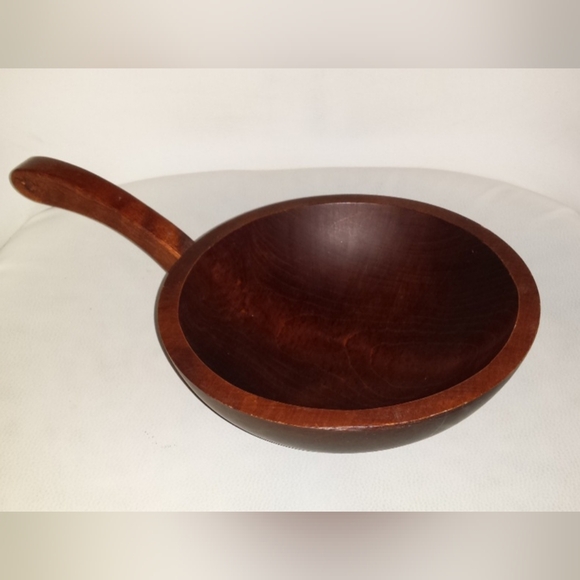 Vintage Baribocraft Canada Wood Bowl With Handle - Picture 5 of 9